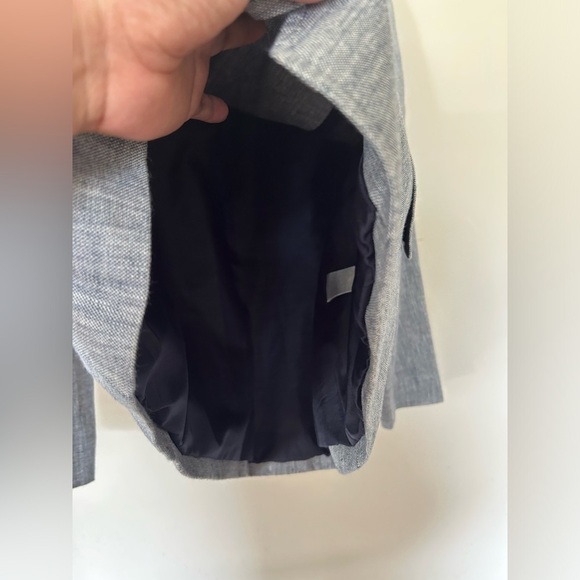 VTG Y2K TALBOTS 100% Irish LINEN Sz 8P SUMMER GRAY BLAZER JACKET Neutral office - Picture 7 of 10